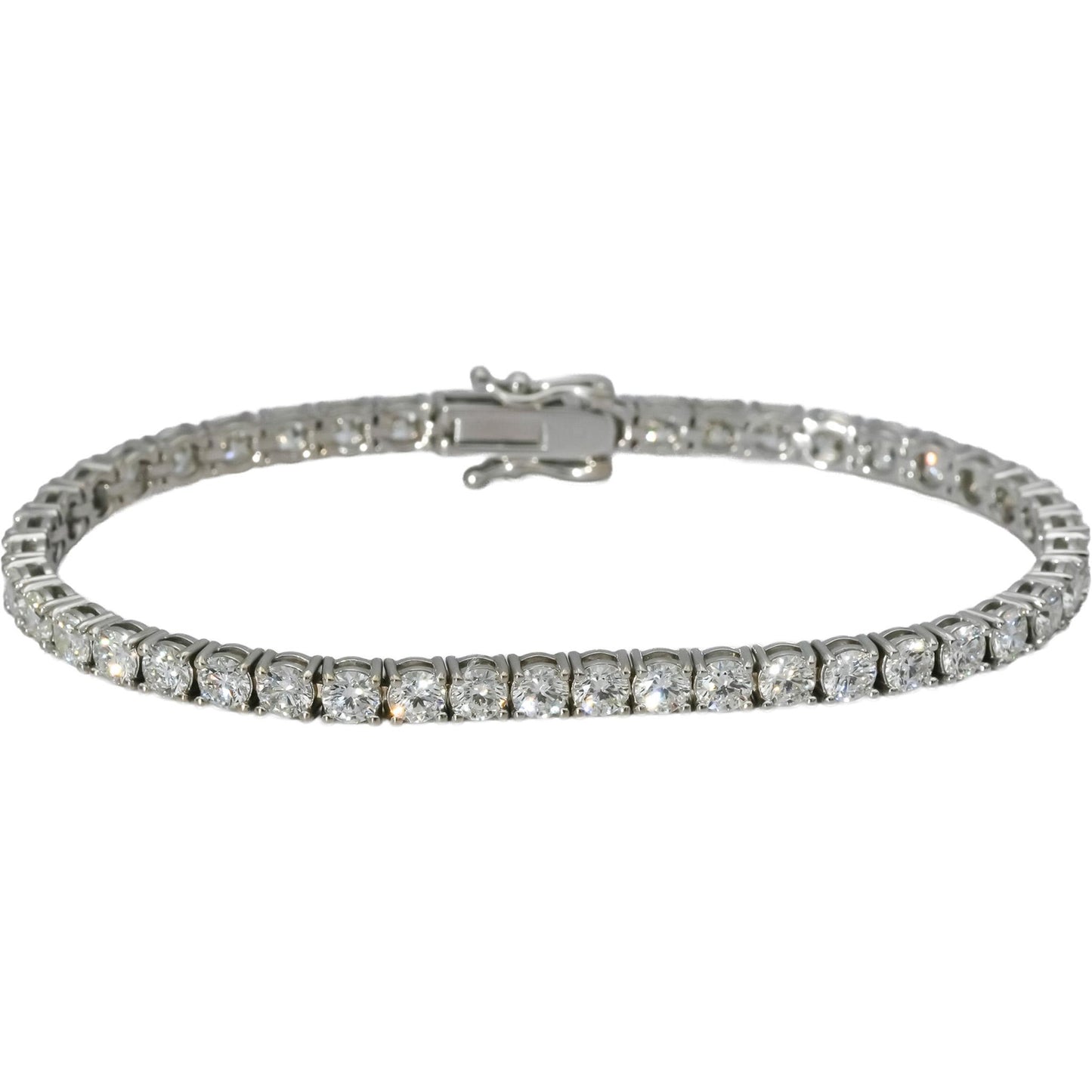 14k White Gold VS Round Diamond Tennis Bracelet 7.82CT