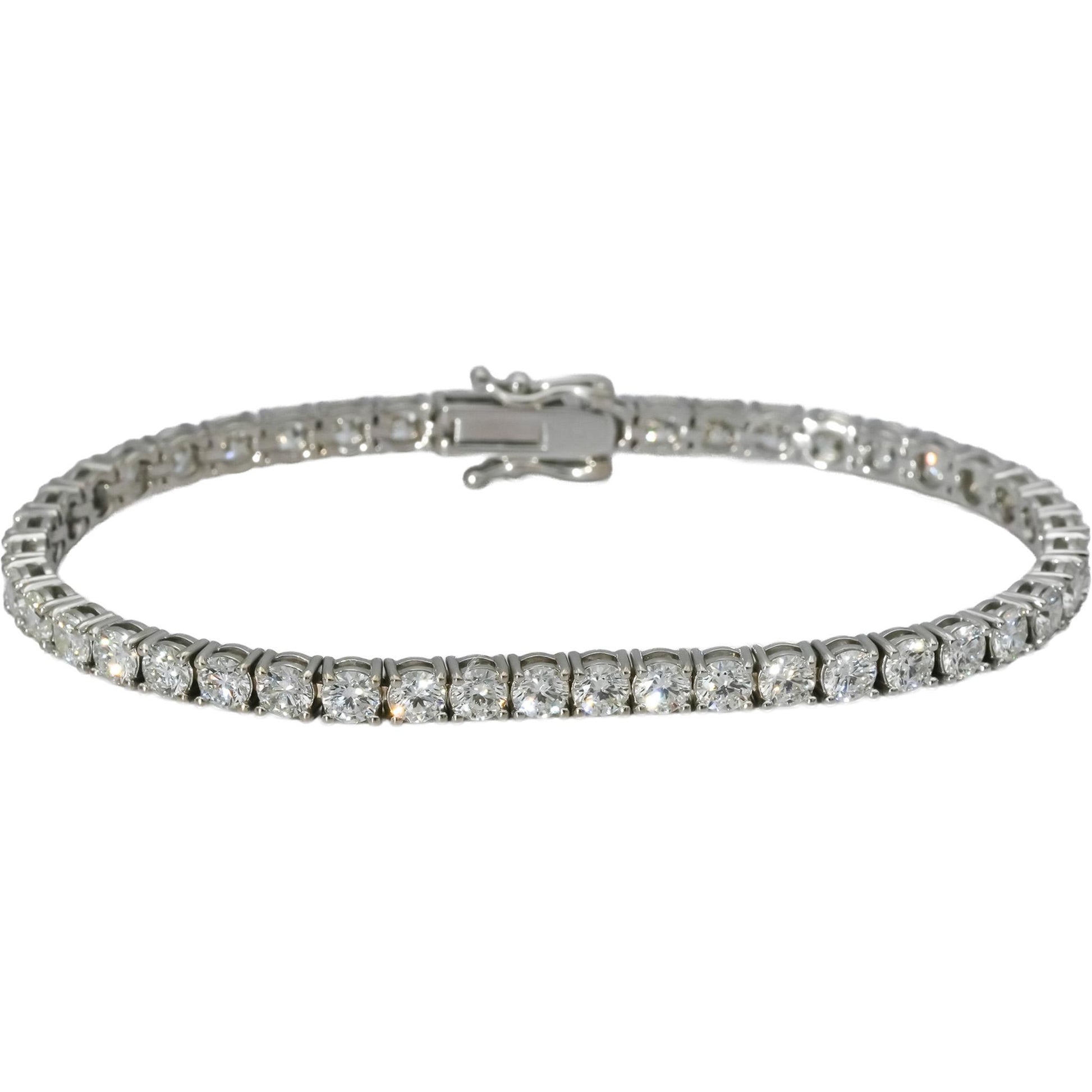 14k White Gold VS Round Diamond Tennis Bracelet 7.82CT