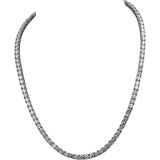 14k White Gold VS Round Lab-Grown Diamond Tennis Necklace 27.15CT