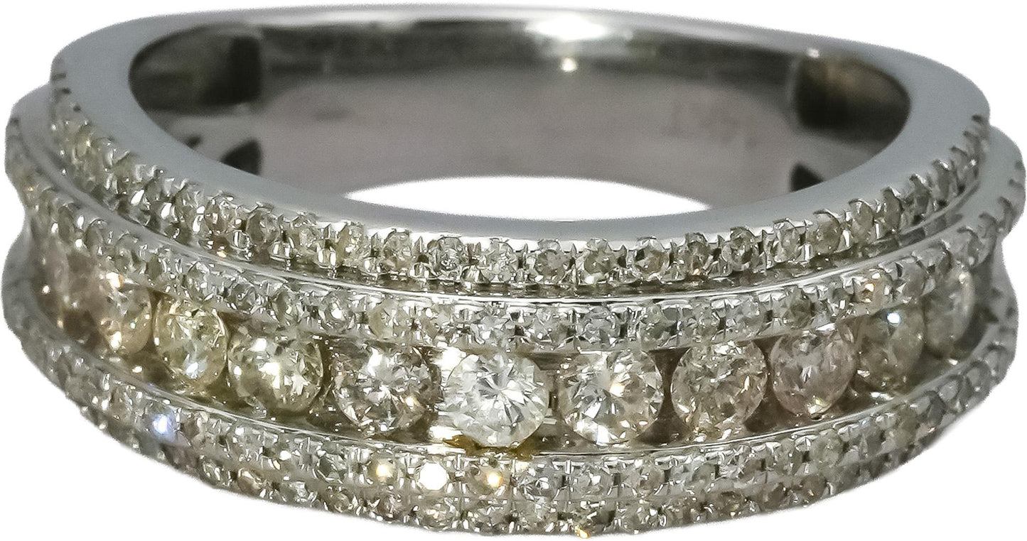 14k White Gold Round Diamond Band Ring 2.0CT Size 10