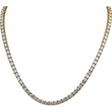 14k Yellow Gold Round VS Lab-Grown Diamond Tennis Necklace 30.45CT
