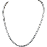 14k White Gold VVS-VS/D-F Round Lab-Grown Diamond Tennis Necklace 24.86CT
