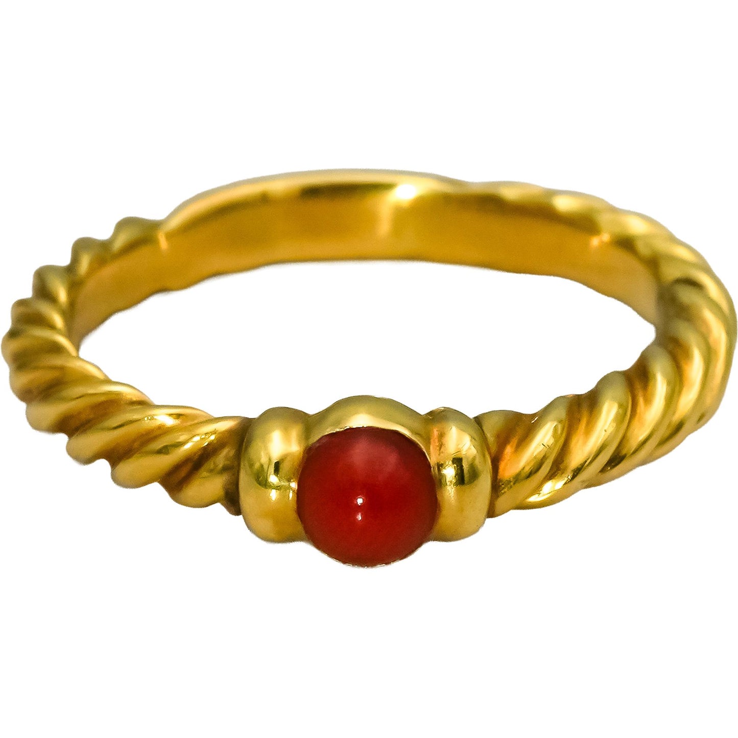 DAVID YURMAN 18k Yellow Gold Coral Stacking Ring Size 7