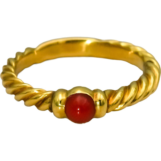 DAVID YURMAN 18k Yellow Gold Coral Stacking Ring Size 7