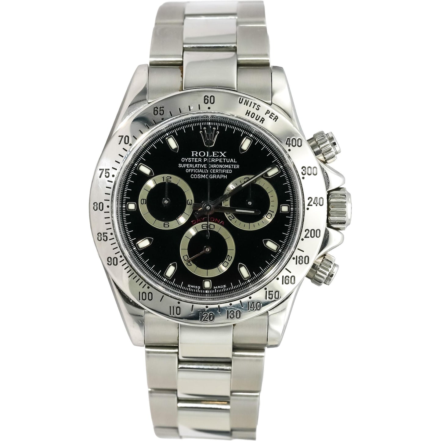 ROLEX Stainless Steel Cosmograph Daytona Black Dial Automatic Watch Ref. 116520