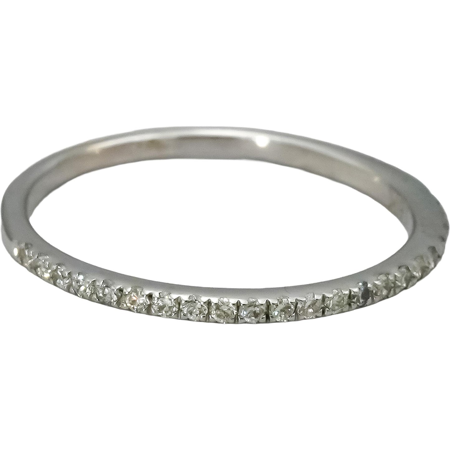 EFFY 18k White Gold VS Round Diamond Stacking Band Ring 0.20CT Size 6