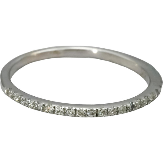 EFFY 18k White Gold VS Round Diamond Stacking Band Ring 0.20CT Size 6