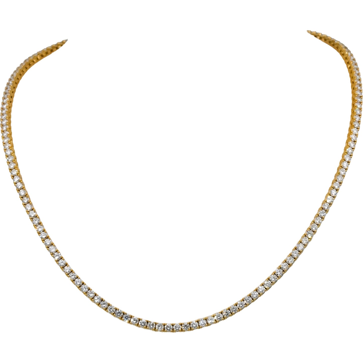 14k Rose Gold VS Round Lab-Grown Diamond Tennis Necklace 9.49CT
