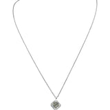 18k White Gold Lab-Grown Asscher Cut Diamond Solitaire Pendant Necklace 3.05CT