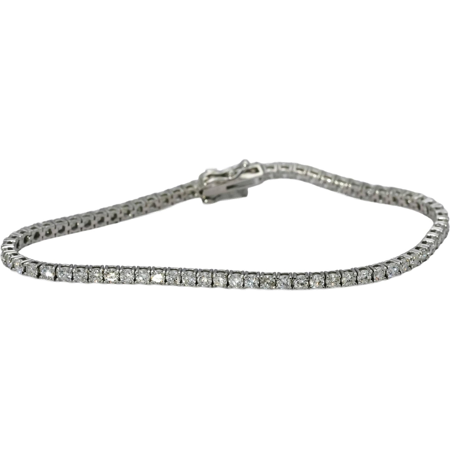 14k White Gold VS Round Natural Diamond Tennis Bracelet 3.45CT