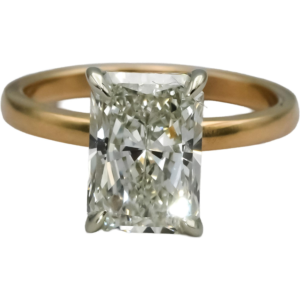 IGI 14k Yellow Gold VS1/G Radiant Lab-Grown Diamond Ring 2.96CT Size 5.75