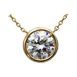 14k Yellow Gold VS Round Lab-Grown Diamond Solitaire Pendant Necklace 2.05CT