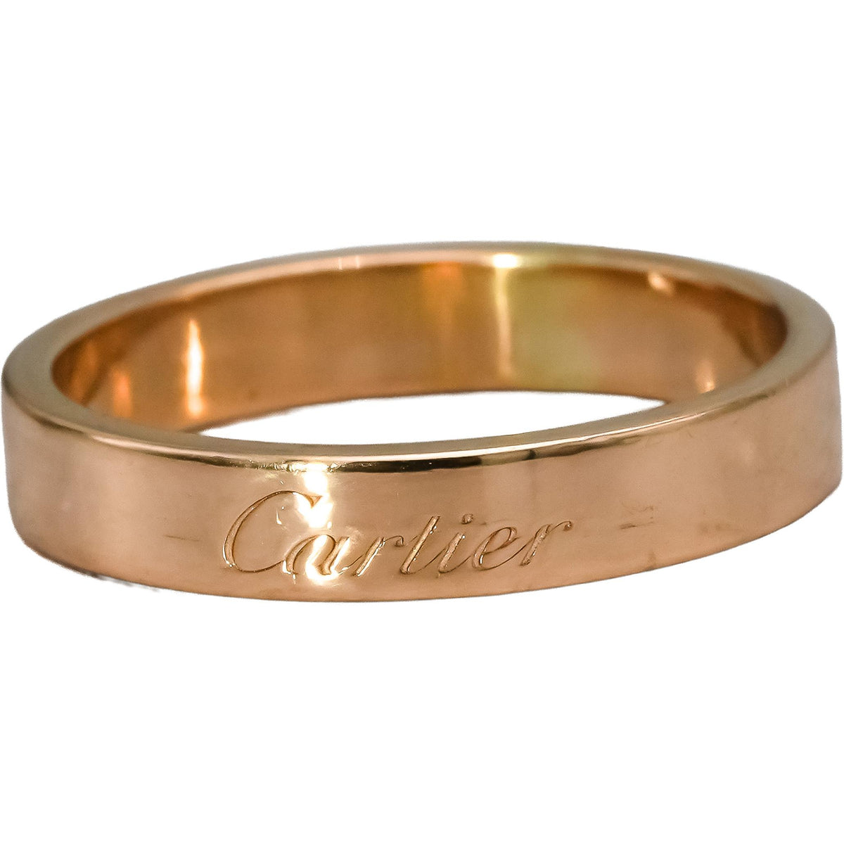 CARTIER 18k Rose Gold 4.0mm Wide Band Ring Size 54