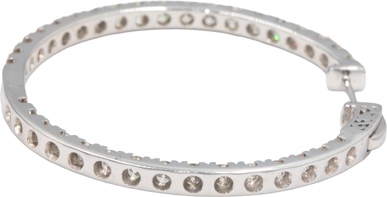Diamond 10k White Gold Large Inside Out Hoop Earrings 6.0CT