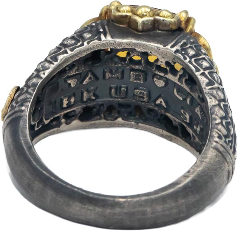 STAMBOLIAN 18k Gold & Sterling Silver 0.01CT Diamond and Citrine Ring Sz 6