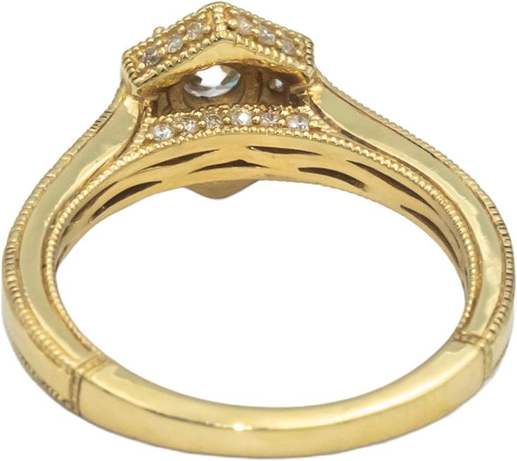 14k Yellow Gold 0.75CT Diamond Hexagon Ring w/ 0.35CT Center Size 7