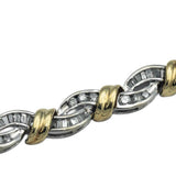 10k White & Yellow Gold Diamond Fancy Link Bracelet 3.0CT
