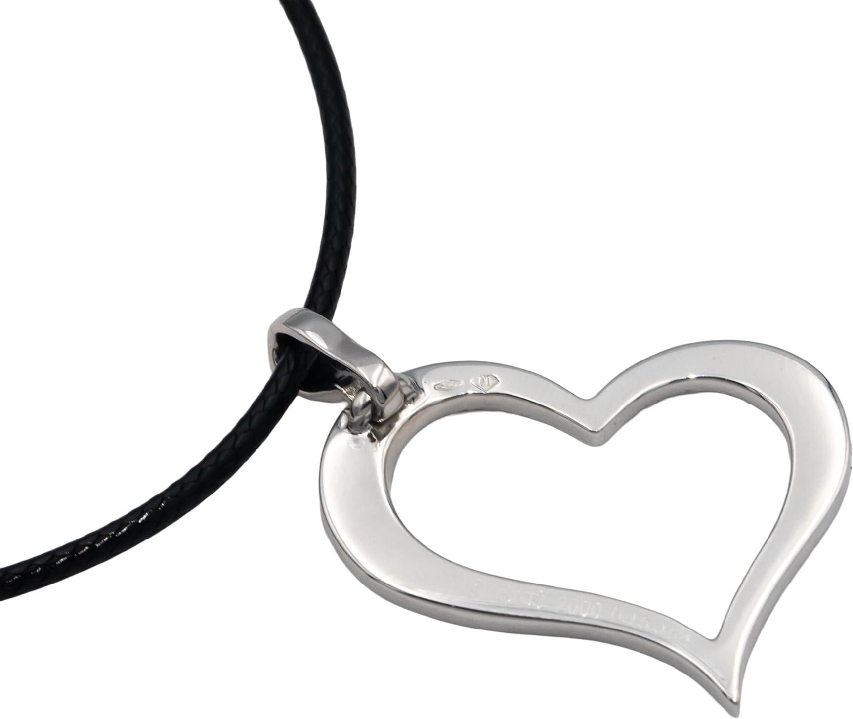 PIAGET Designer Jewelry 18k White Gold 1.0CT Diamond Heart Pendant
