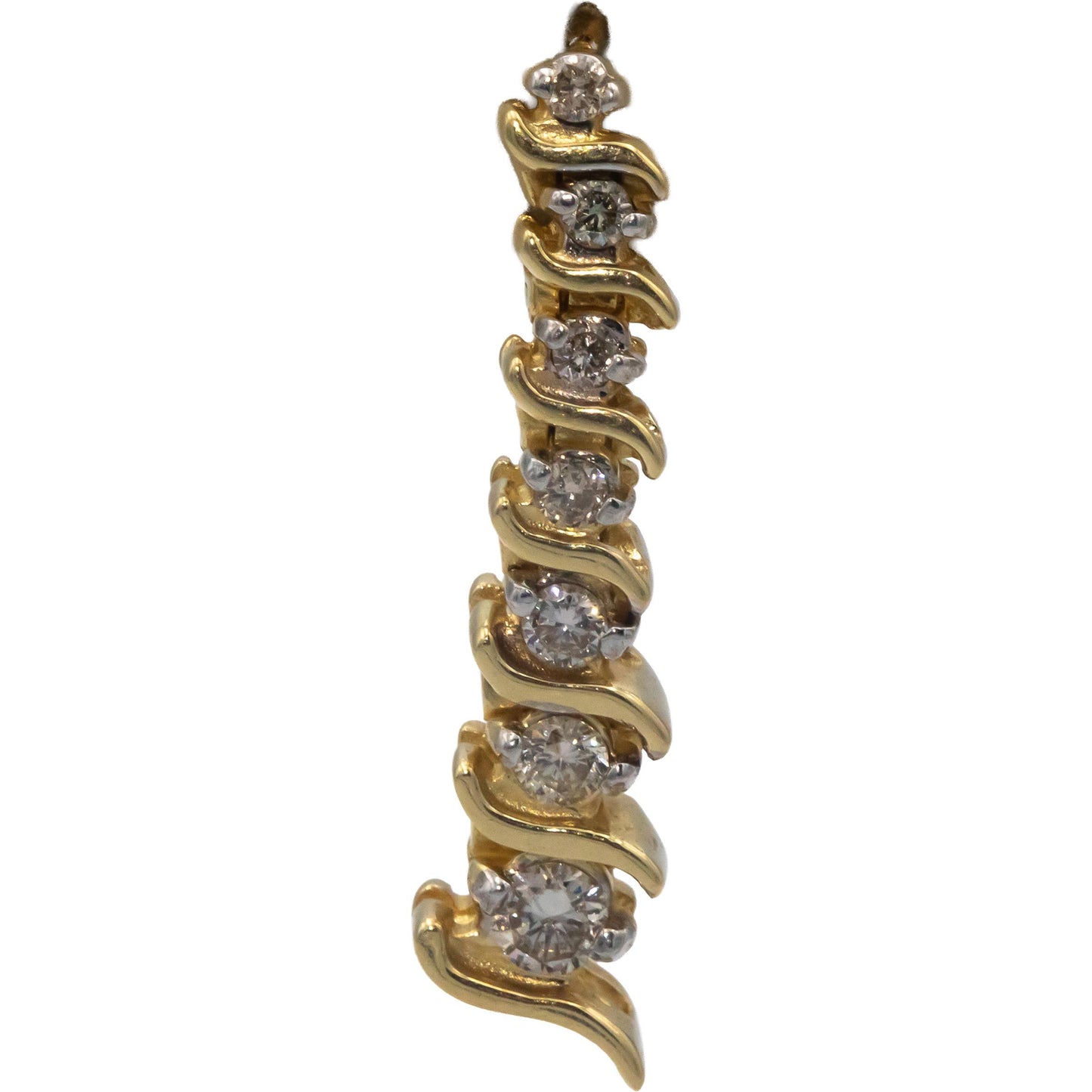 14k Yellow Gold 0.50CT Round Cut Diamond Drop Dangle Earrings