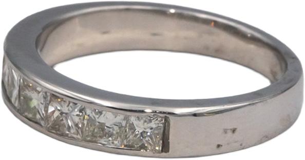 14k White Gold 1.0CT Princess Cut Diamond Wedding Band Ring Size 6.25
