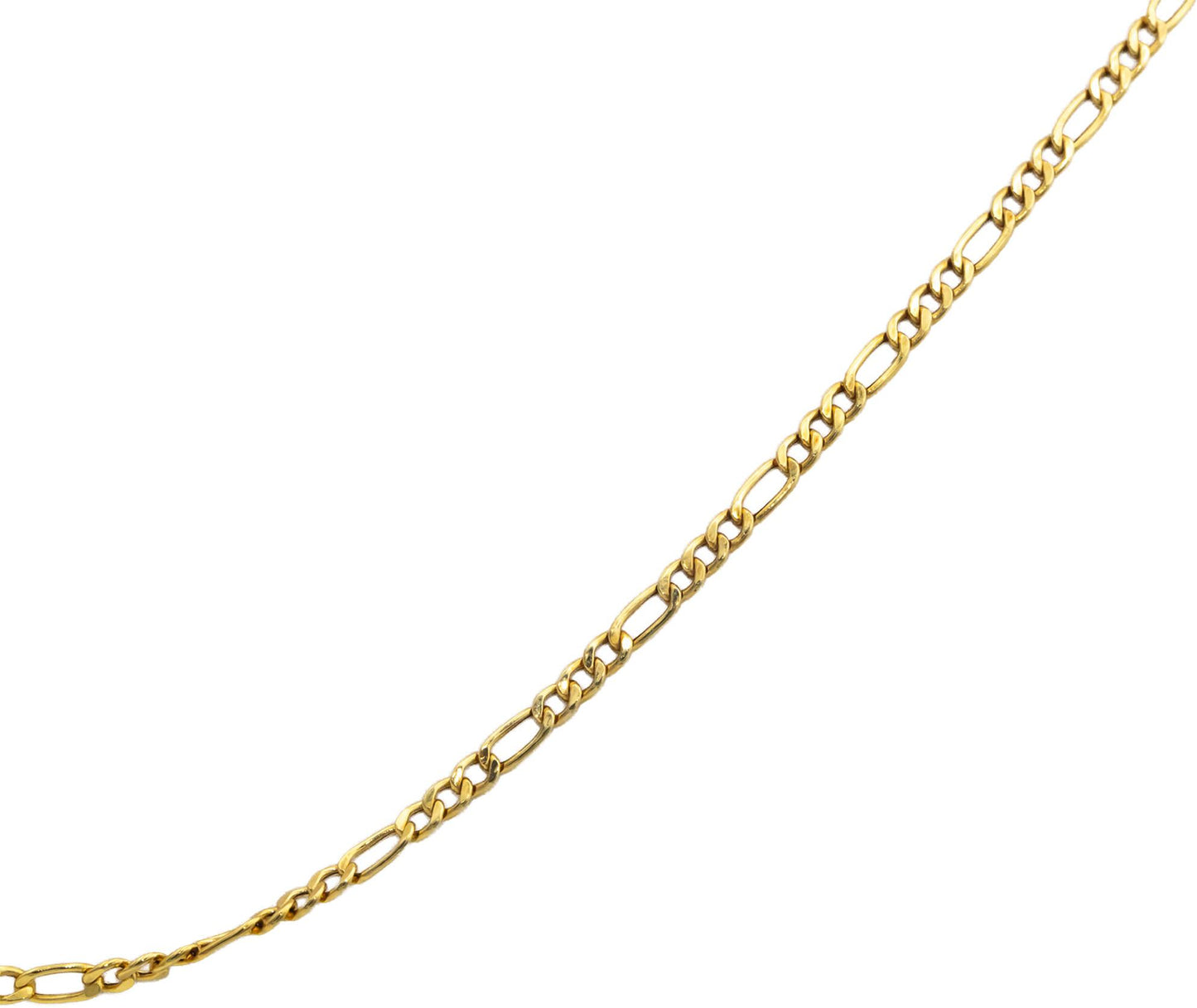 10k Yellow Gold 24" Long Hollow Figaro Link Chain Necklace