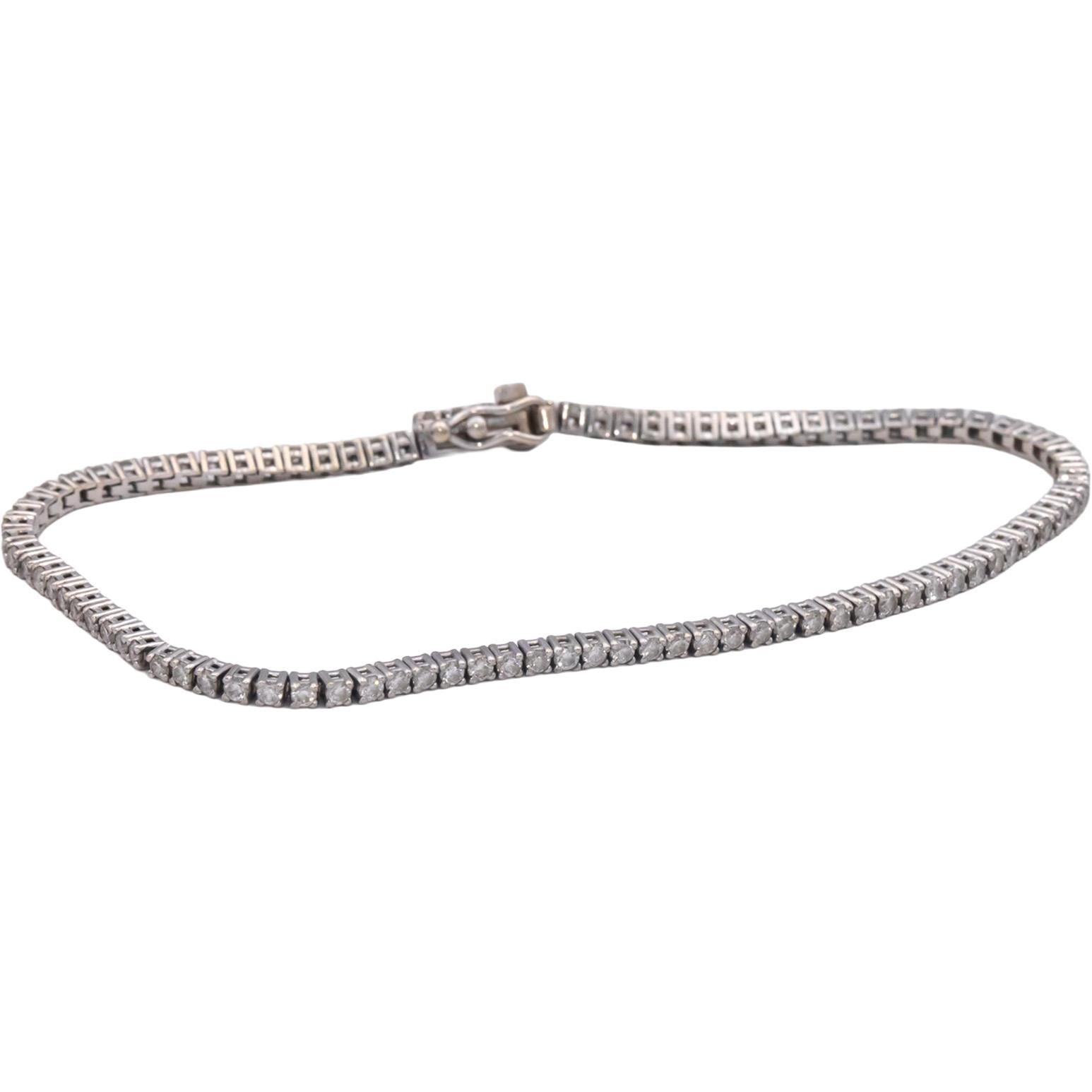 14k White Gold 1.50CT Round Cut Diamond Tennis Bracelet