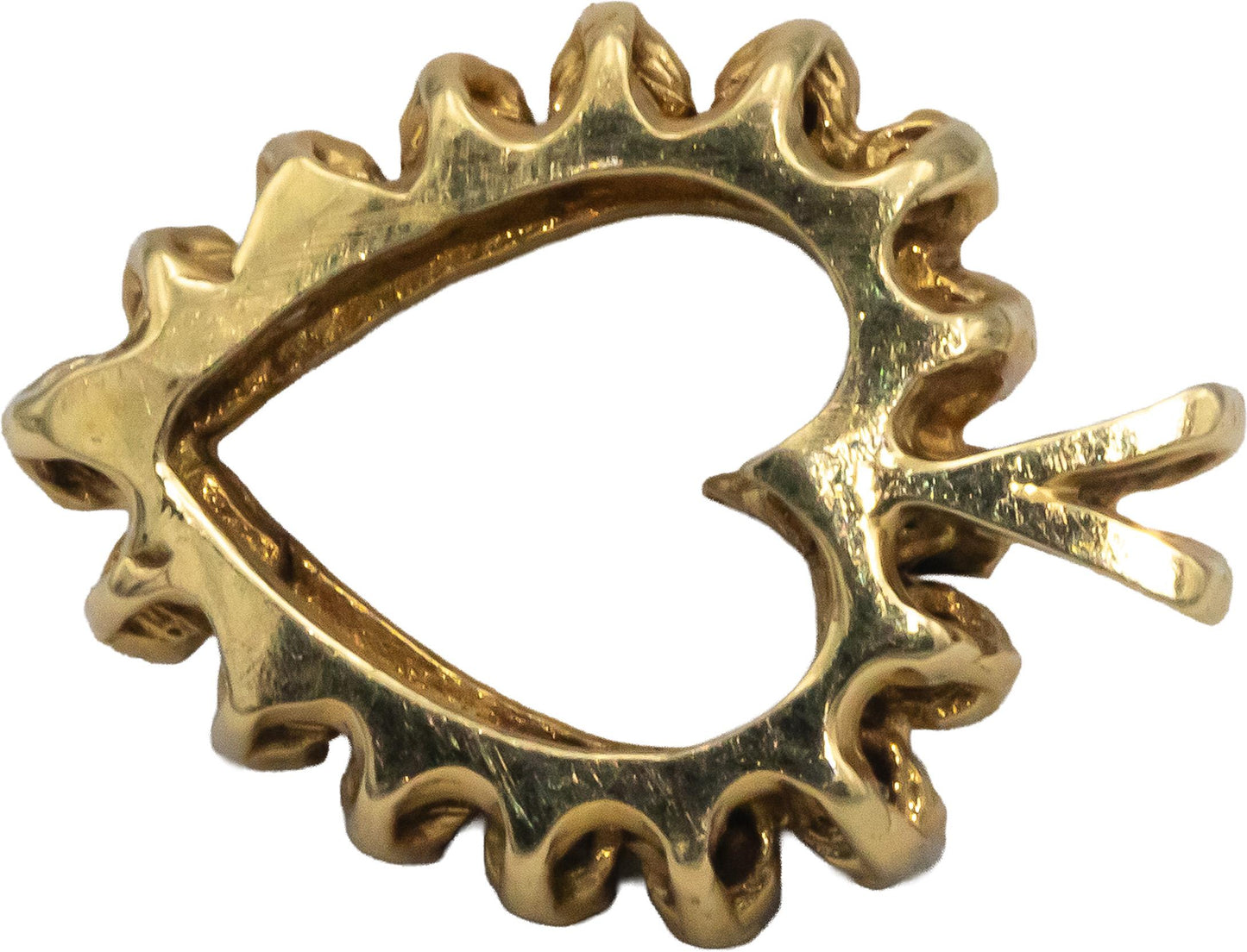 10k Yellow Gold Jewelry Round Cut Diamond Heart Pendant 0.15CT