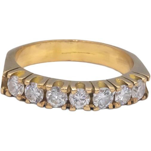18k Yellow Gold VS Round Diamond Band Ring 0.75CT Size 7