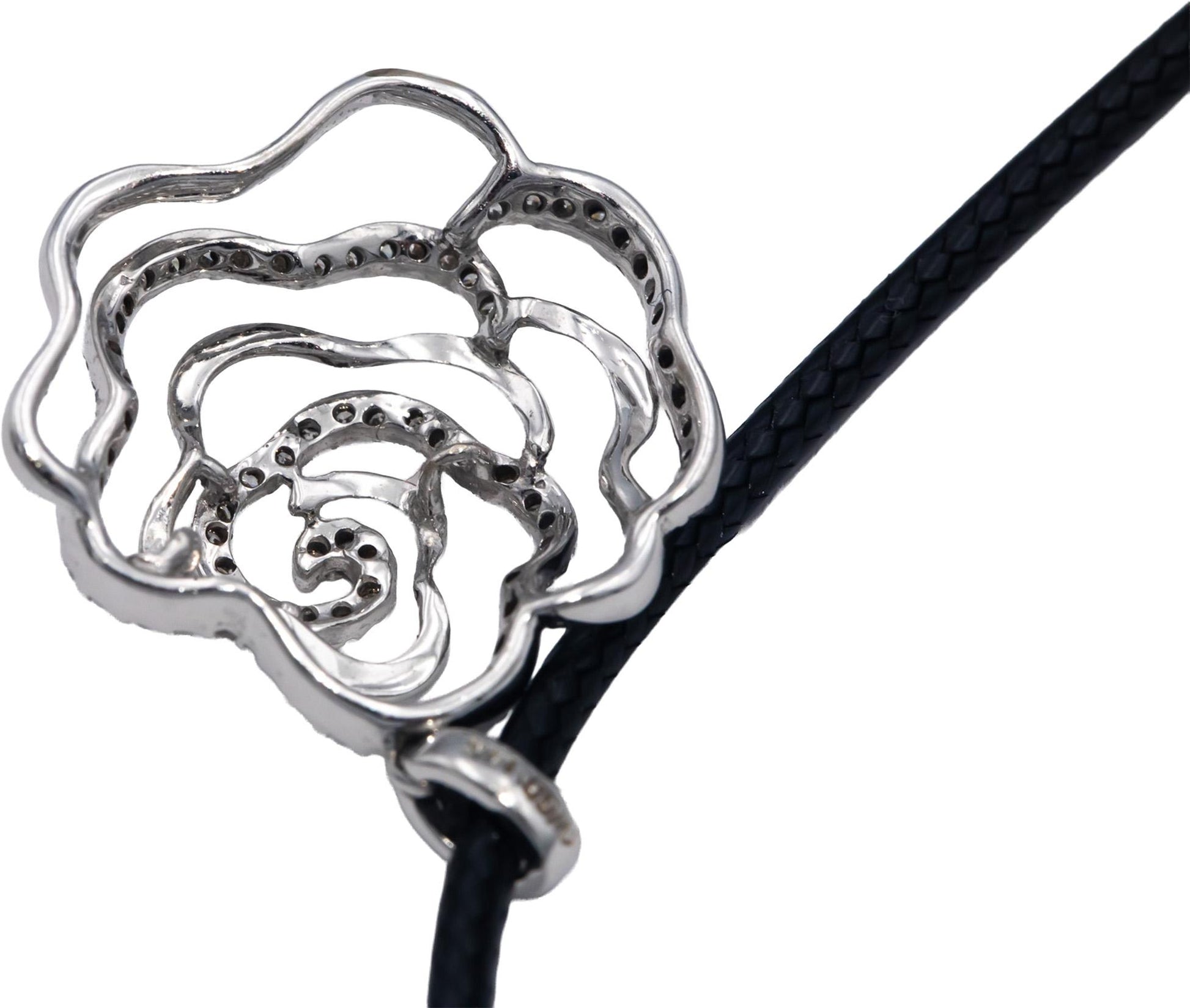 10k White Gold Jewelry 0.40CT Round Cut Diamond Flower Pendant Necklace