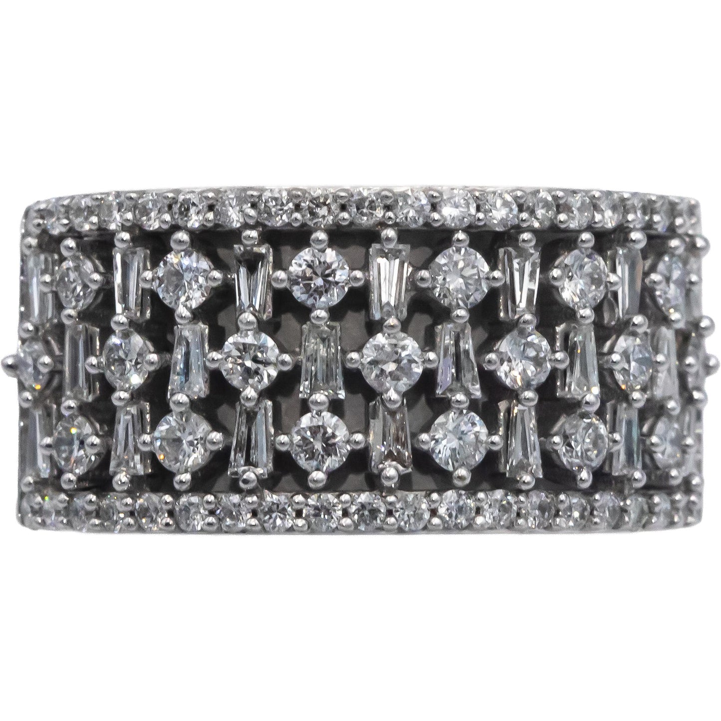 Marilyn Monroe Collection 10k White Gold 1.0CT Diamond Wide Band Ring Size 6.5