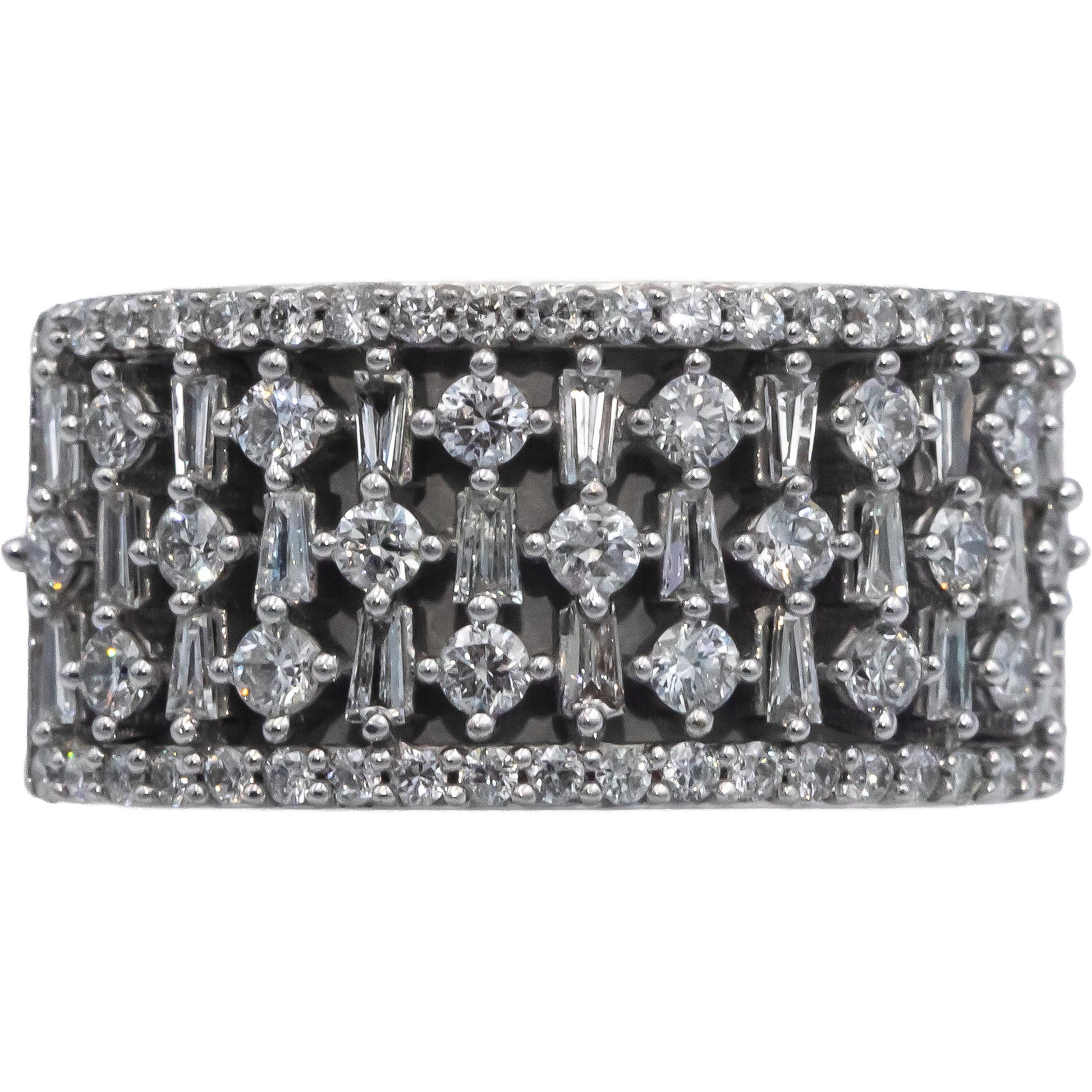Marilyn Monroe Collection 10k White Gold 1.0CT Diamond Wide Band Ring Size 6.5