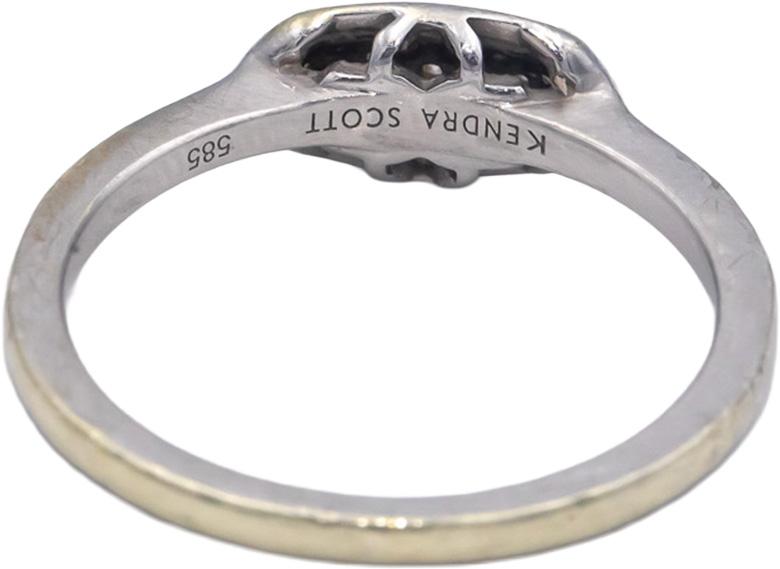 Designer 14k White Gold 0.15CT Round Cut Diamond Ring Size 8