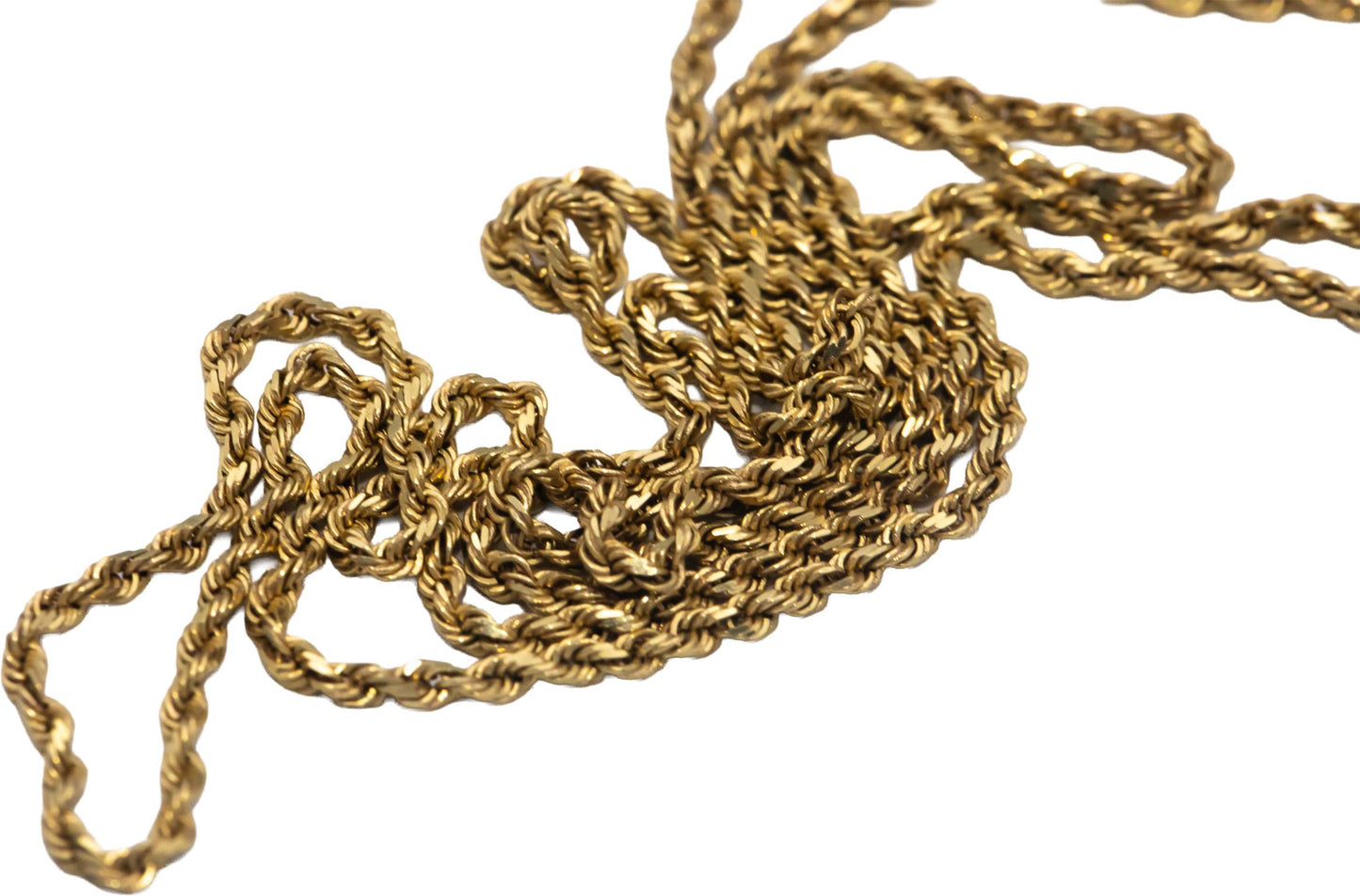 14k Yellow Gold Jewelry 26" Long/1.2mm Wide Twisted Rope Chain Necklace