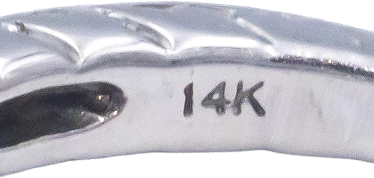 IGI 14k White Gold 0.55CT VS Diamond Bridal Ring w/ 0.45CT Cushion Center Size 5