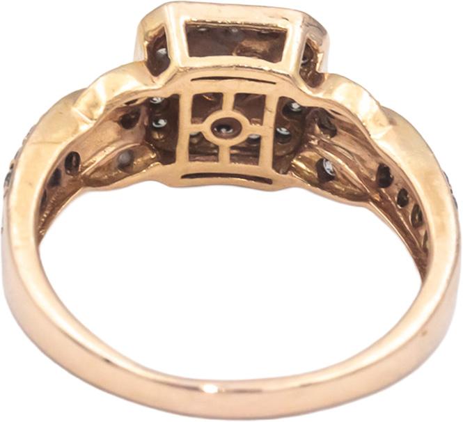 LE VIAN 14k Rose Gold White and Chocolate Diamond Cocktail Ring 0.90CT Size 8.75