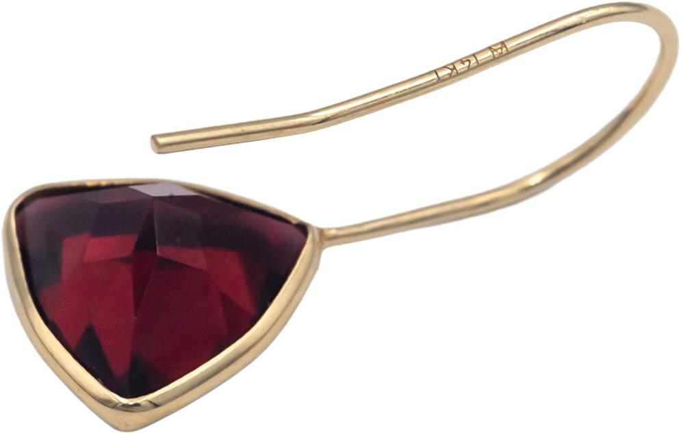 14k Yellow Gold Jewelry 3.0CT Trillion Cut Garnet Dangle Earrings