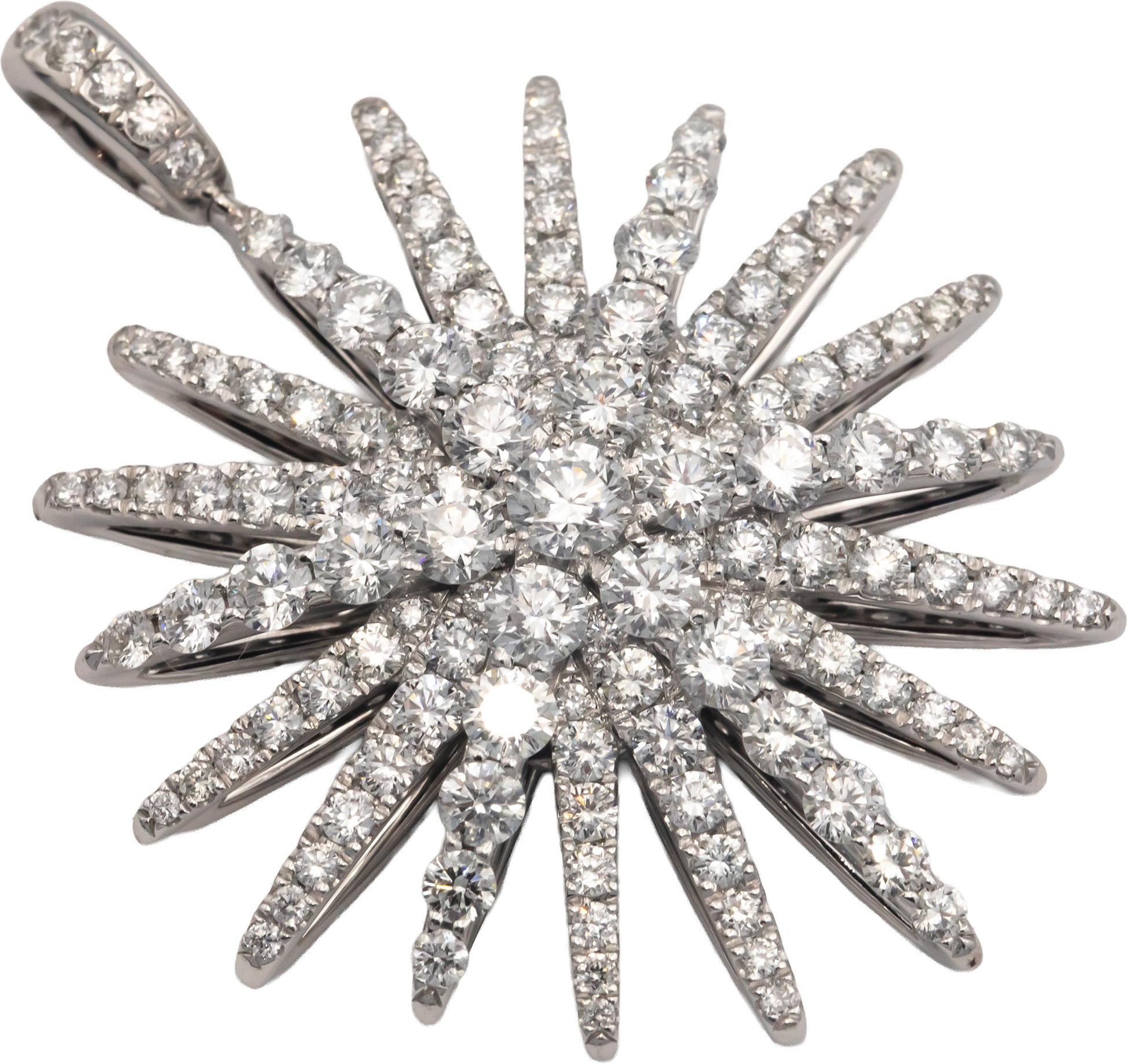 DAVID YURMAN 18k White Gold VS Diamond Starburst Pendant $12,800 Retail 3.43CT