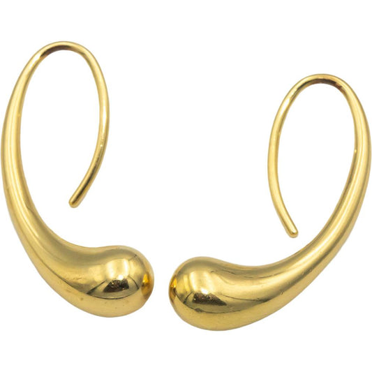 TIFFANY & CO. 18k Yellow Gold Elsa Peretti Teardrop Earrings w/ Box