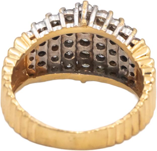 14k Yellow Gold Round Diamond Cluster Cocktail Ring 0.75CT Size 6