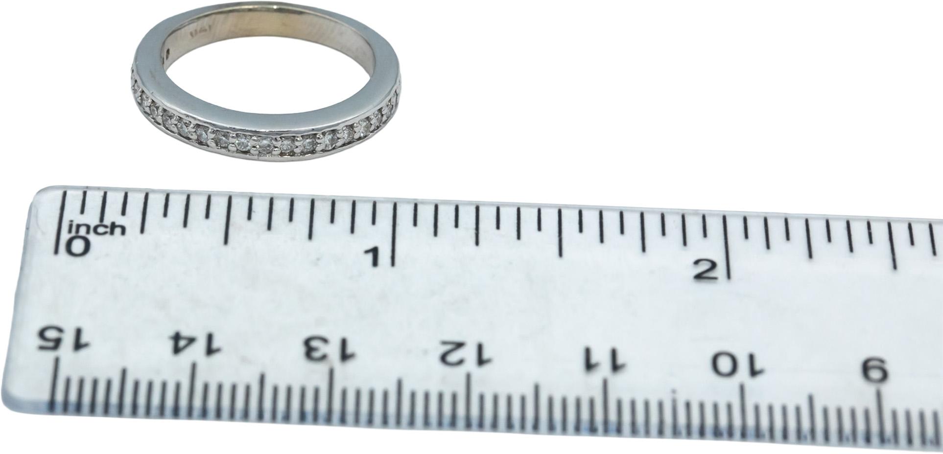 14k White Gold Jewelry VS Round Diamond Band Ring 0.45CT Size 6.25