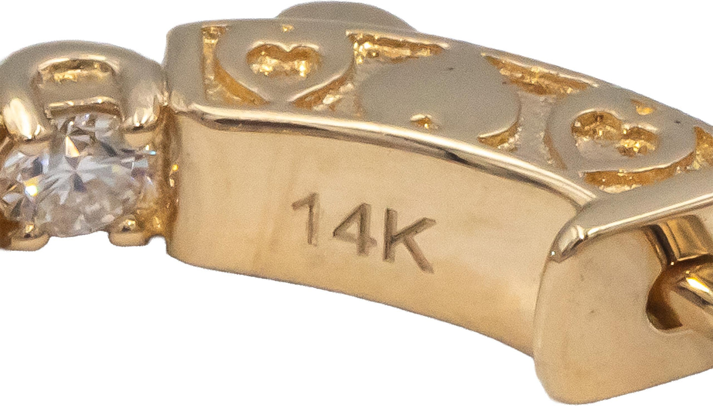 14k Yellow Gold VS Round Diamond Inside Out Circle Hoop Earrings 2.44CT