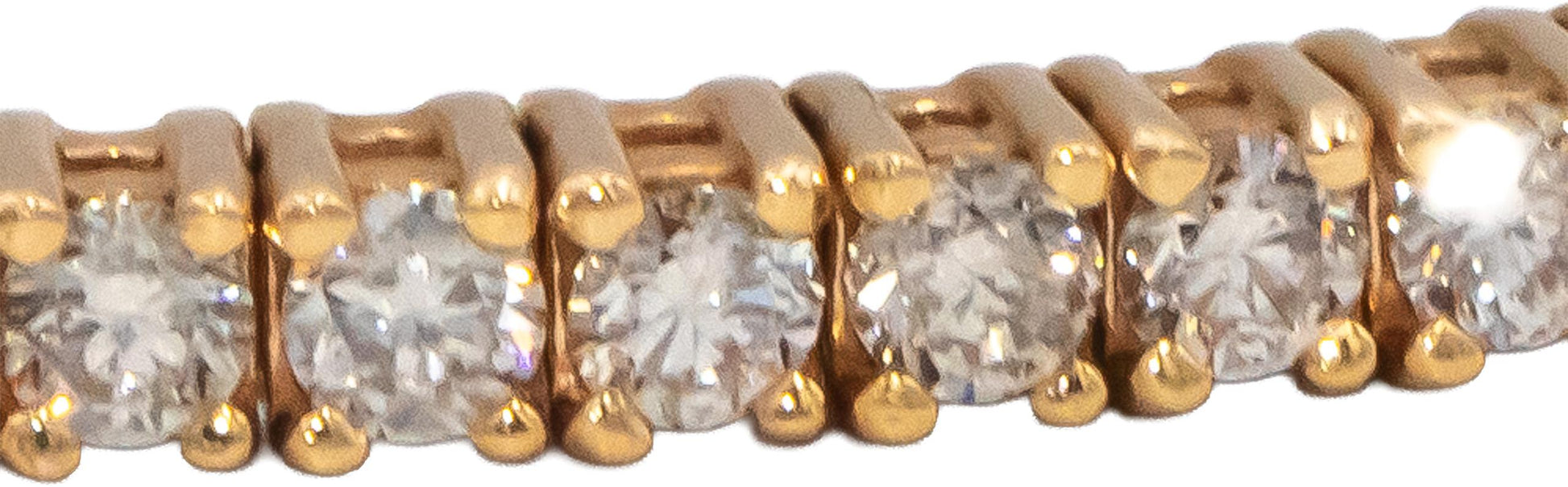 Round Diamond 18k Rose Gold Flexible Bangle Bracelet 2.33CT