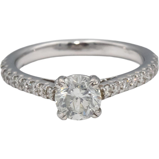 14k White Gold Round Diamond Engagement Ring 1.15CT w/ 0.90CT Center Size 6.25