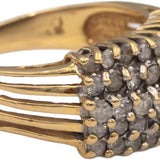 14k Yellow Gold Round Diamond Cluster Cocktail Ring 1.0CT Size 7