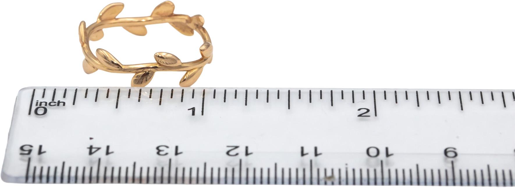 TIFFANY & CO. 18k Rose Gold Paloma Picasso Leaf Ring Size 7.25 $1425.00 Retail