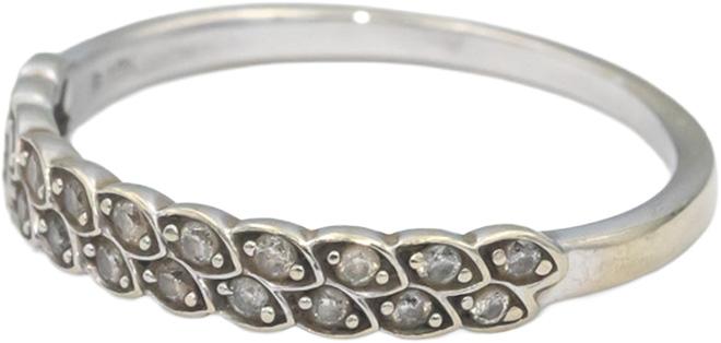 10k White Gold Round Diamond Two Row Band Ring 0.20CT Size 9