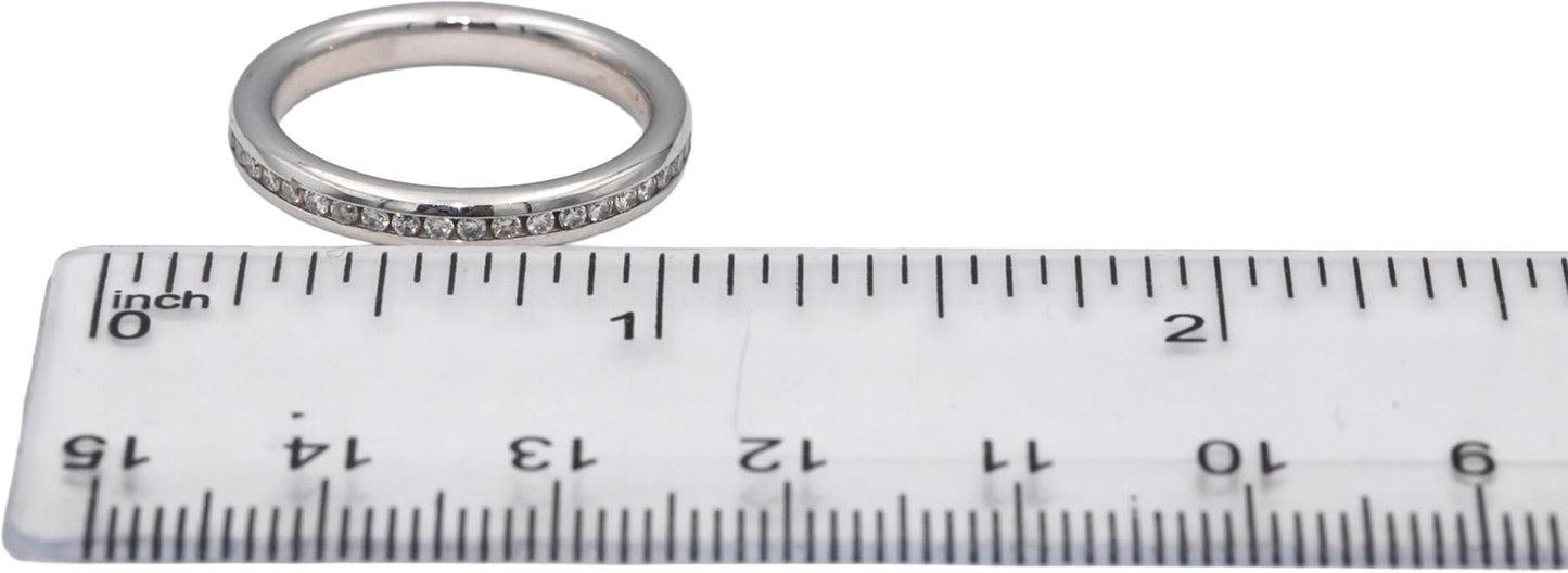 14k White Gold Round Channel Set Diamond Eternity Band Ring 0.50CT Size 7.25