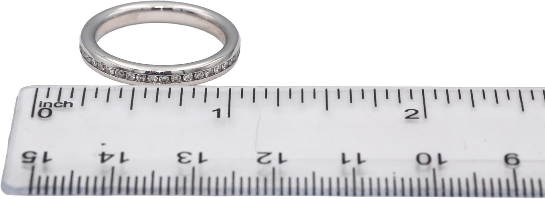 14k White Gold Round Channel Set Diamond Eternity Band Ring 0.50CT Size 7.25