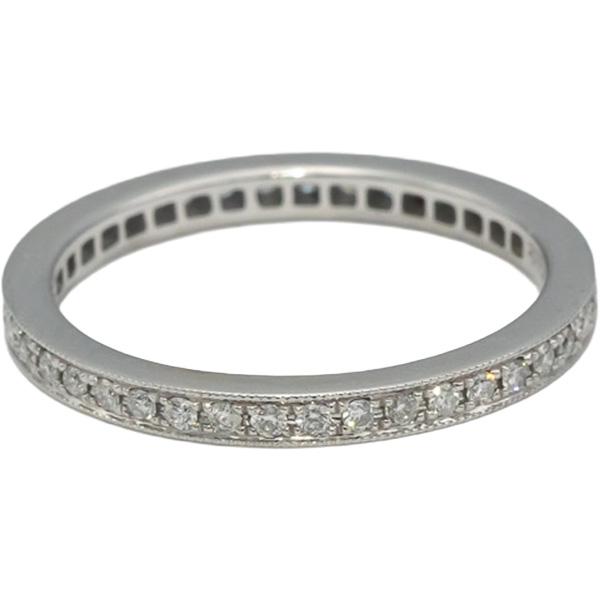 ODELIA 18k White Gold Round Diamond Eternity Band Ring 0.50CT Size 6.5