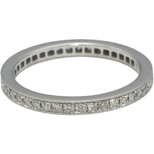 ODELIA 18k White Gold Round Diamond Eternity Band Ring 0.50CT Size 6.5